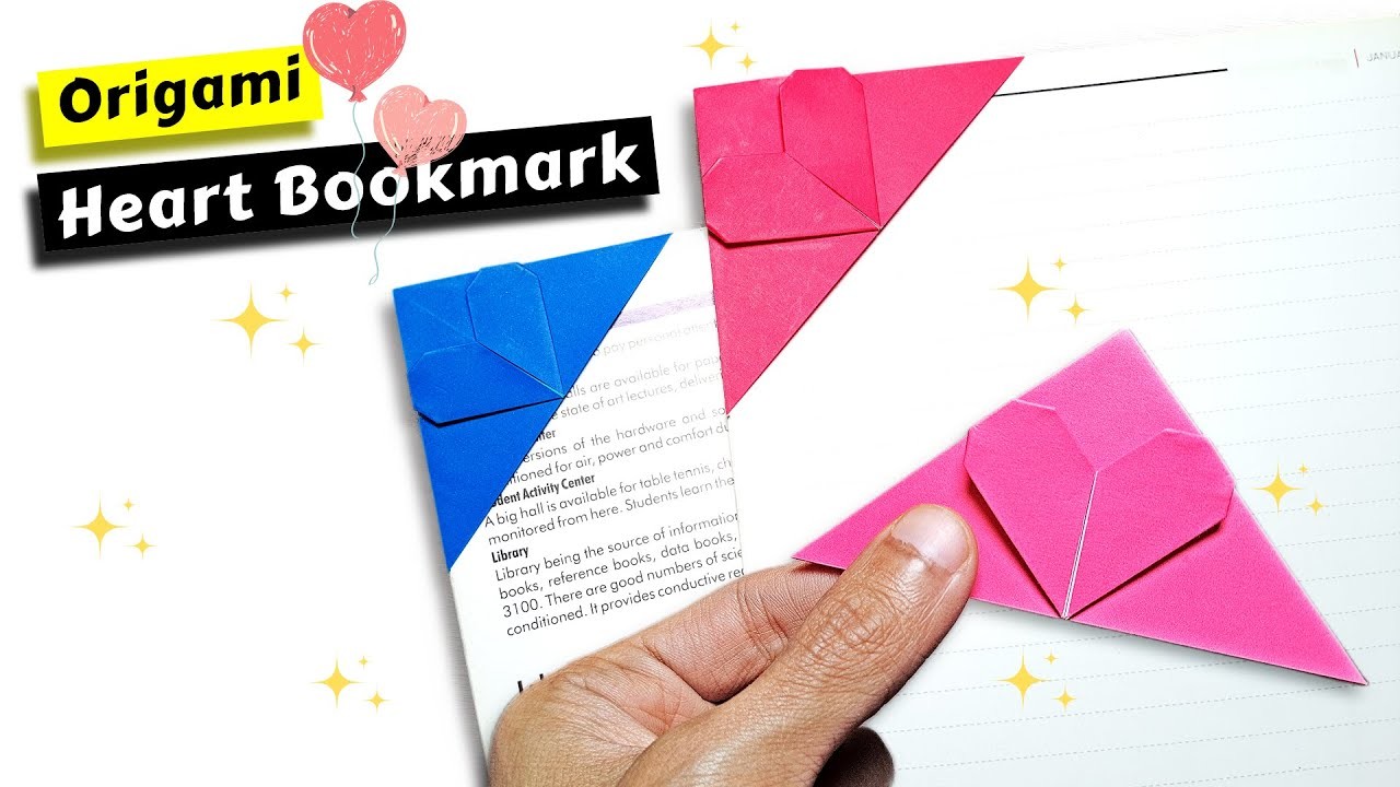 How To Make Origami HEART CORNER BOOKMARK ???? | Heart Shape Paper Bookmark Tutorial