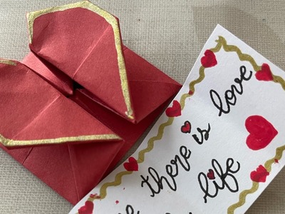 How to make origami heart shaped envelope|valentines day gift#cute #crafts #craft #viral #follow
