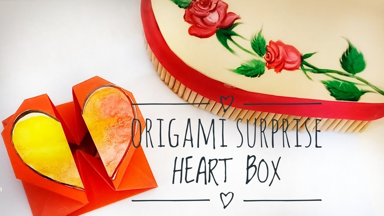 How to make origami surprise heart box |Easy origami gift