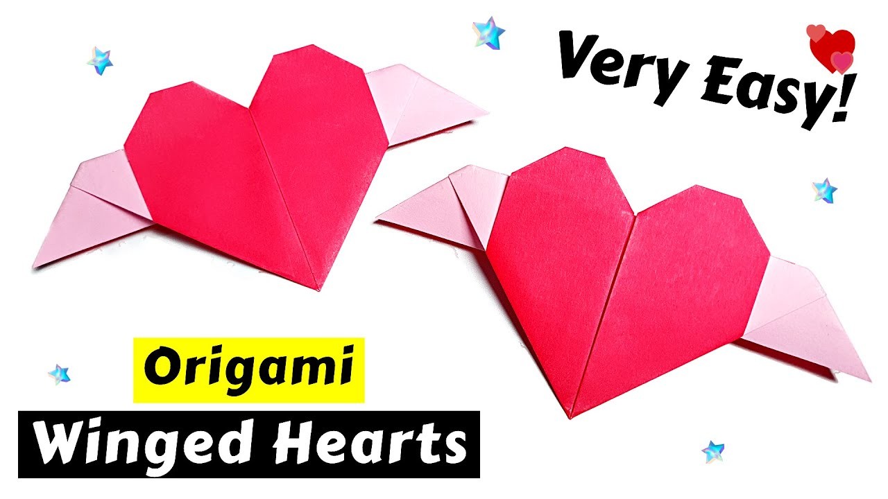 How To Make PAPER ???? HEART ???? With Wings | Easy Origami WINGED HEART ❤️
