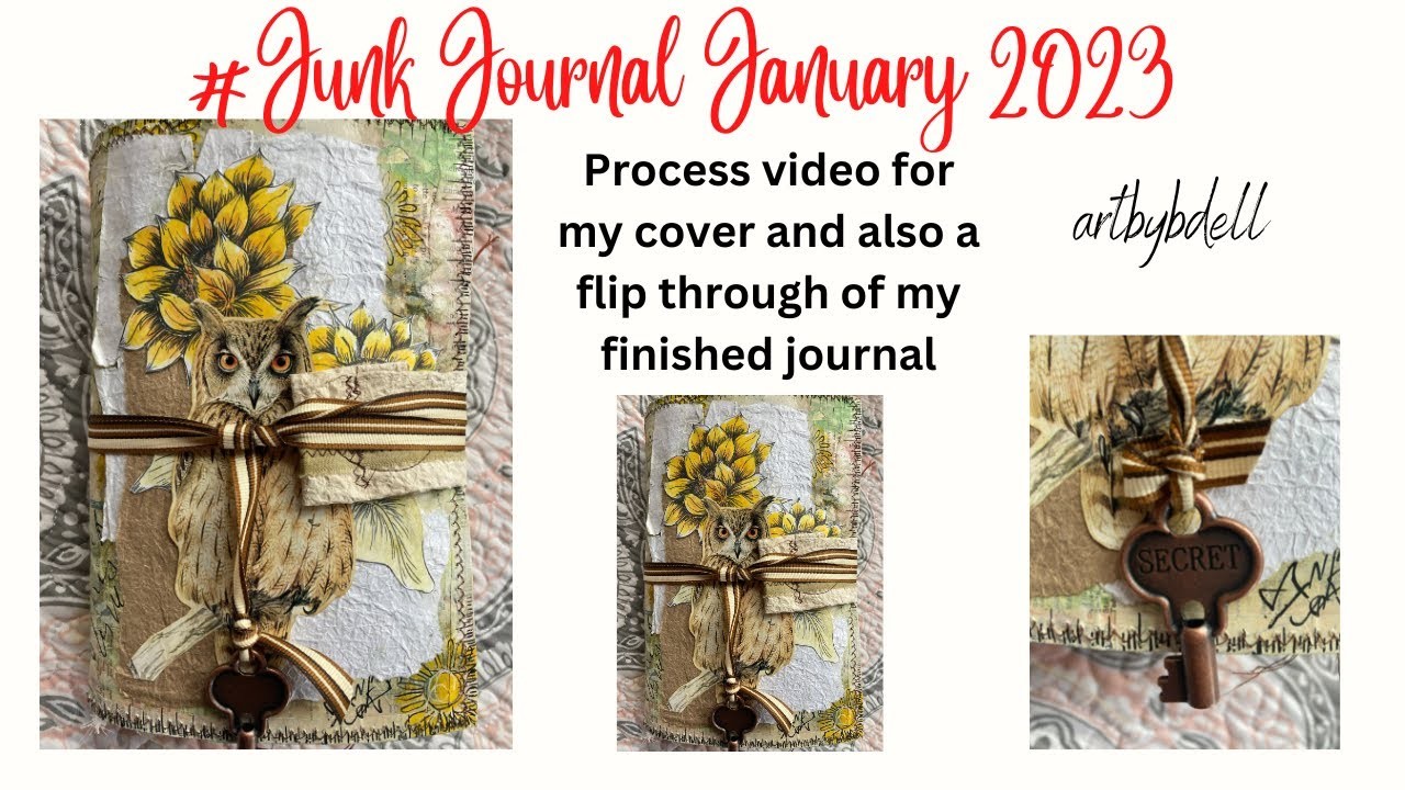 Junk Journal January Process video for creating the cover and also a