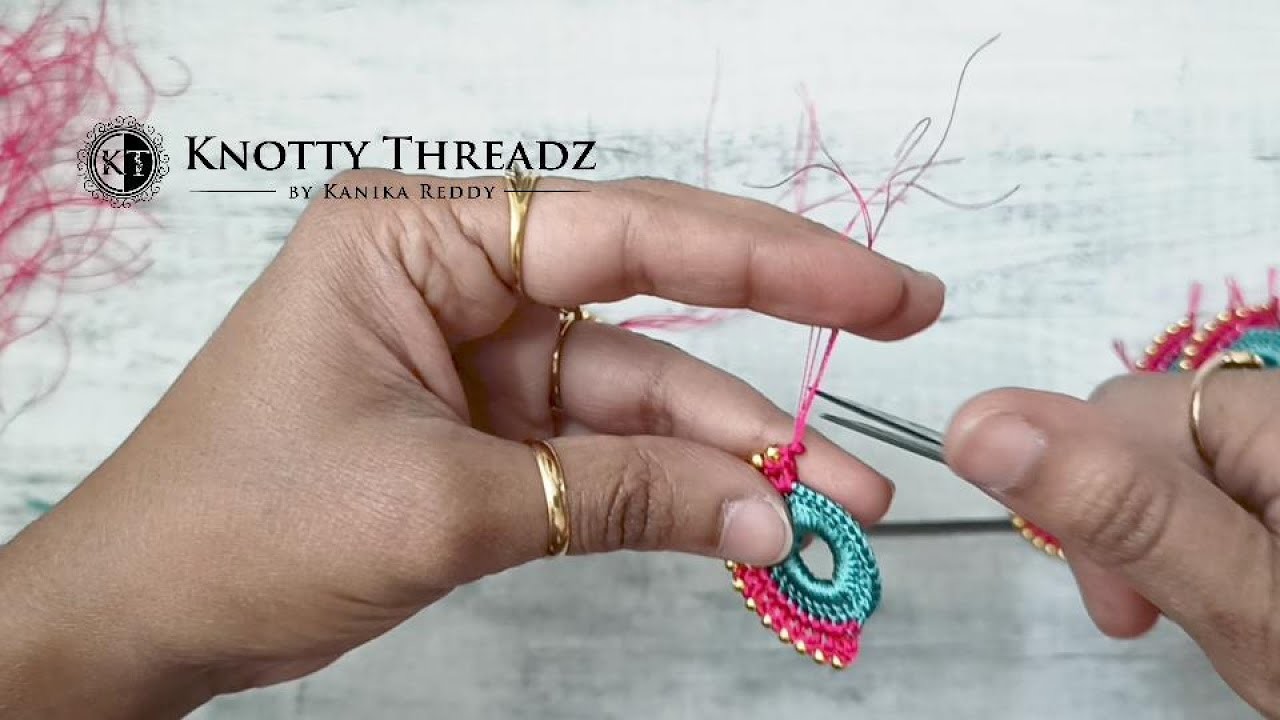 Krosha Saree Kuchu Using Ring Beads | Very Elegant and Beautiful Design #sareekuchu #sareetassels