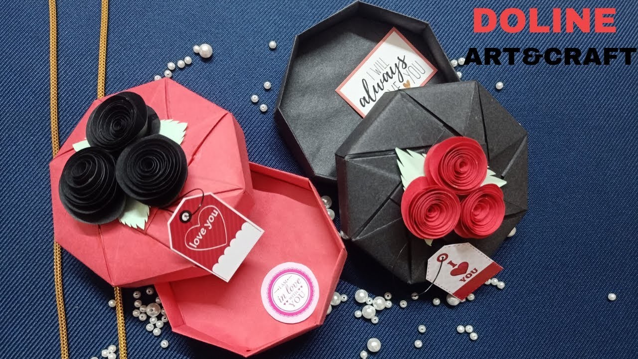 Make your own gift box for your valentine.Gift box. simple gift box making.valentine's day gift.