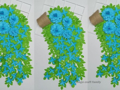 Making Flowers for Wall Decoration from Paper | Paper craft wall hanging ideas