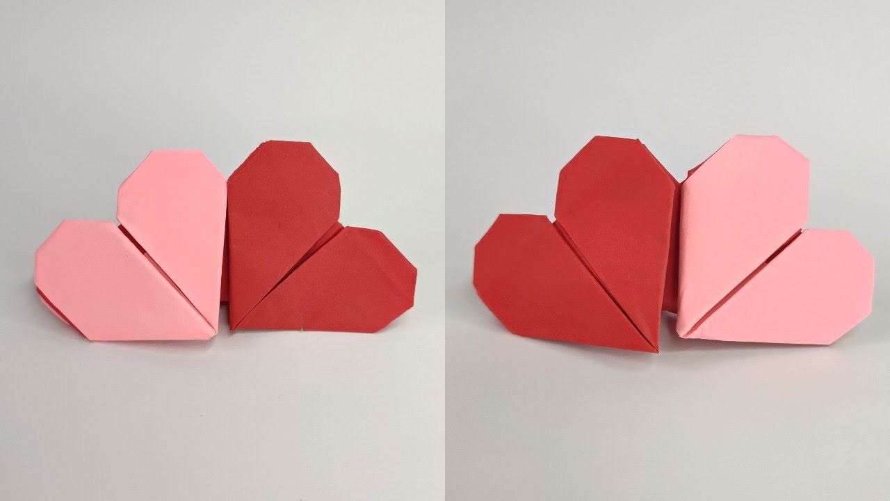 Origami DOUBLE HEART | Paper stand double heart