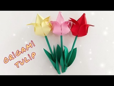 Origami tulip making.how to make tulips out of paper????
