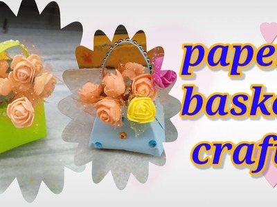 Paper basket craft making with colour papers