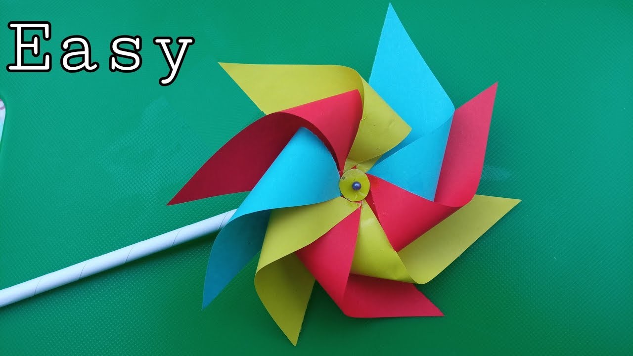Paper weather vane Making - Windmill. Easy Origami