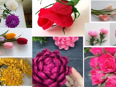 Simple and Beautiful Flowers Making . Paper flowers  House decorations easy.