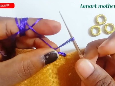 Simple saree kuchu design #ring beads #simplesareekuchu #kroshakuchu