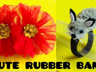 Simple way to make attractive rubberbands#hairaccess #hand #howtomake#craft #hand #bead#flower#hair