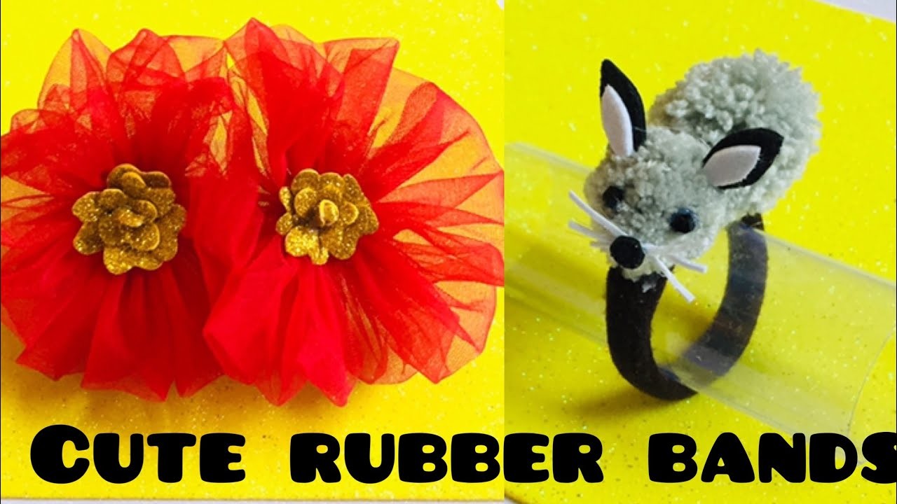 Simple way to make attractive rubberbands#hairaccess #hand #howtomake#craft #hand #bead#flower#hair