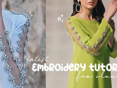 Sleeves embroidery design ✨beads embroidery designs ????sleeves designs