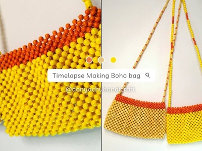 Timelapse Making Boho Beach Bag | Wood Beads #diy
