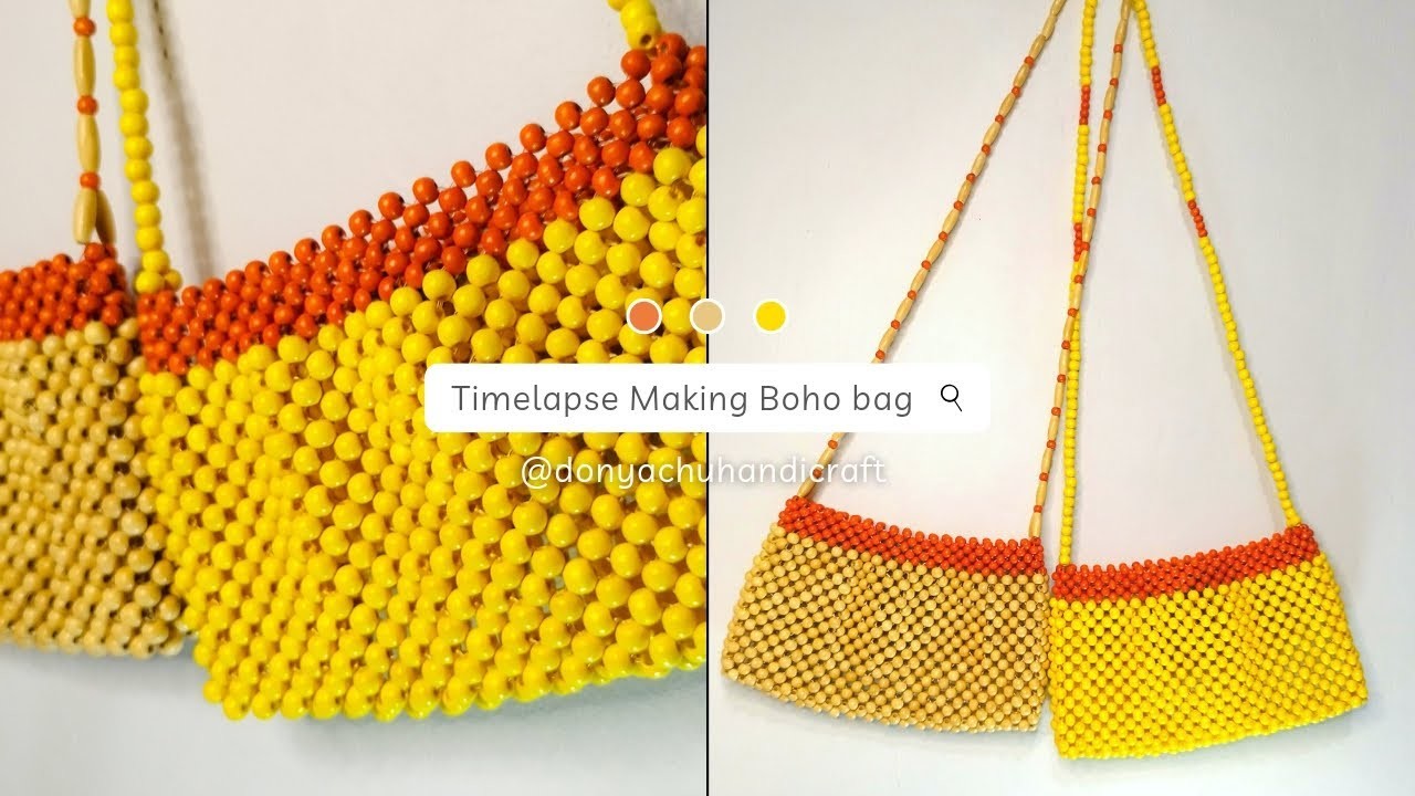 Timelapse Making Boho Beach Bag | Wood Beads #diy
