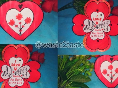 #valentine Special Heart Pop up Card Making। #diy #Craft। Happy Valentine Day Card। @waste2taste