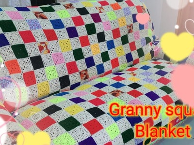 21 || Granny square crochet Blanket tutorial || crochet tutorials || Crochet  leftover yarn usage