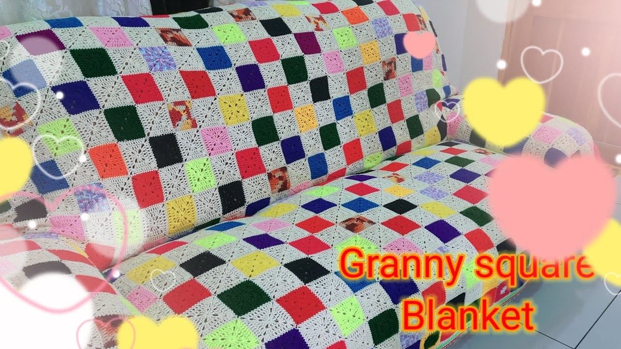 21 || Granny square crochet Blanket tutorial || crochet tutorials || Crochet  leftover yarn usage