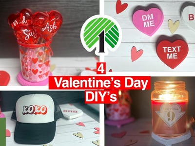 4 Cute & Simple Valentine's Day Cricut Joy Dollar Tree DIY's || How To
