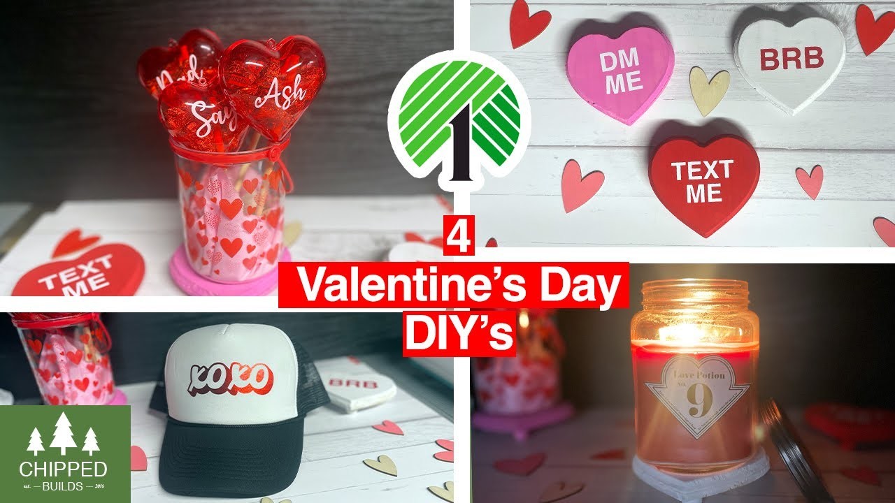 4 Cute & Simple Valentine's Day Cricut Joy Dollar Tree DIY's || How To