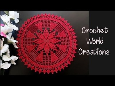 Crochet Doily | Step by Step Instructions |  #thalposh #crochet #knitting  #crochetworldcreations