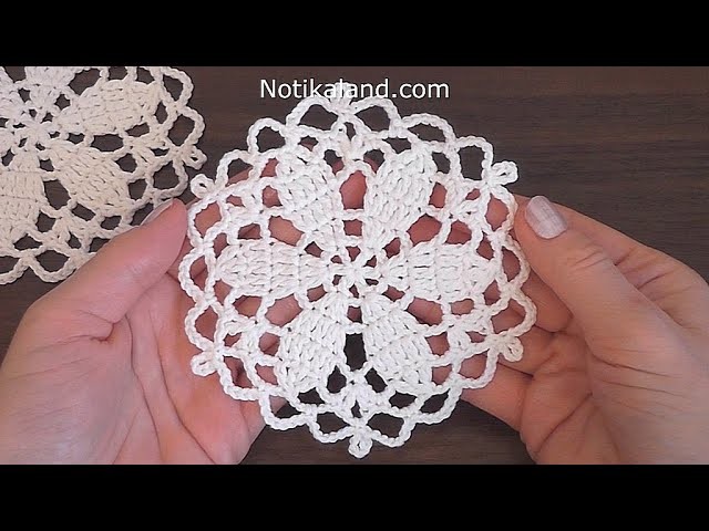 Crochet flower lace motif  tutorial VERY EASY