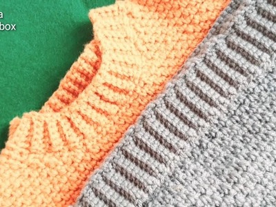 Crochet knitting border pattern for cardigan beanie neck #knittingborder #crochetborder #beginners