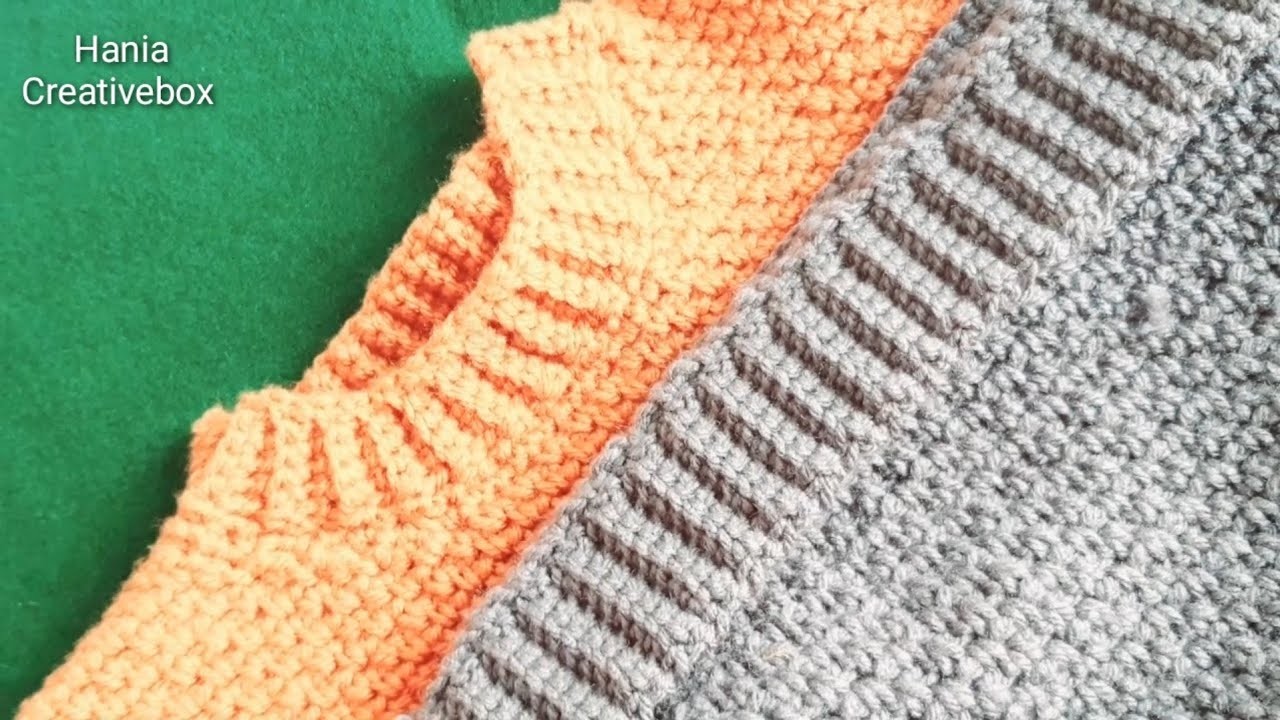 Crochet knitting border pattern for cardigan beanie neck #knittingborder #crochetborder #beginners