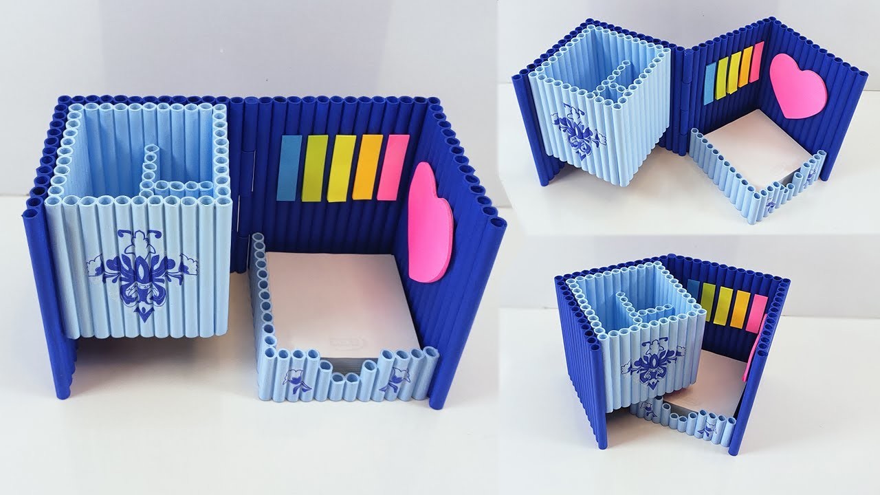 DIY - Decorative Foldable Desktop Pen Holder - Desk Organizer by Paper