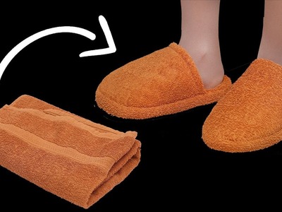 DIY home slippers out of old towels - I sewed them quickly for my loved ones!