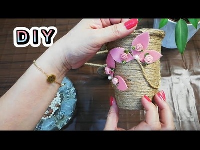 DIY JUTE CRAFT HOME DECORATION RECYCLING IDEA#art #jute #home #easy #recycling #foryou