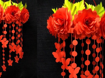 DIY Paper flower wall hanging idea | room decor | Paper craft for home decor | easy craft idea