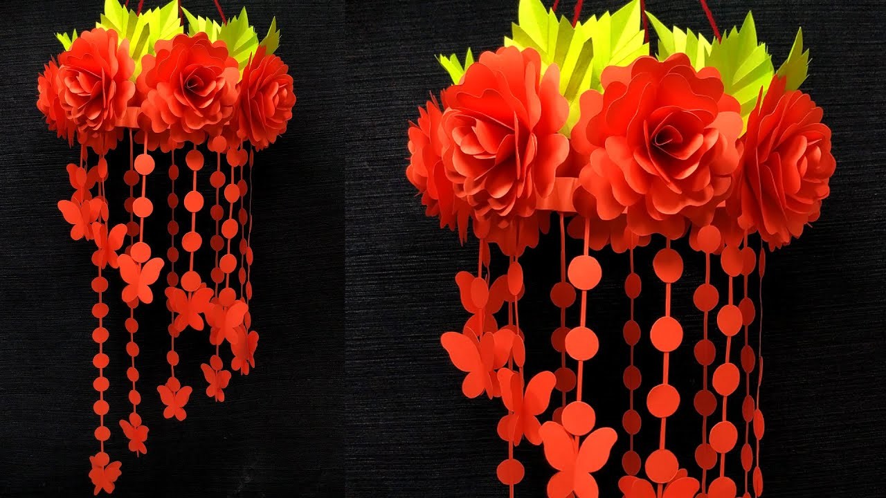 DIY Paper flower wall hanging idea | room decor | Paper craft for home decor | easy craft idea