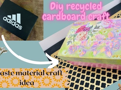 DIY recycled DECOUPAGE box || EASY n SIMPLE || waste material craft ideas.