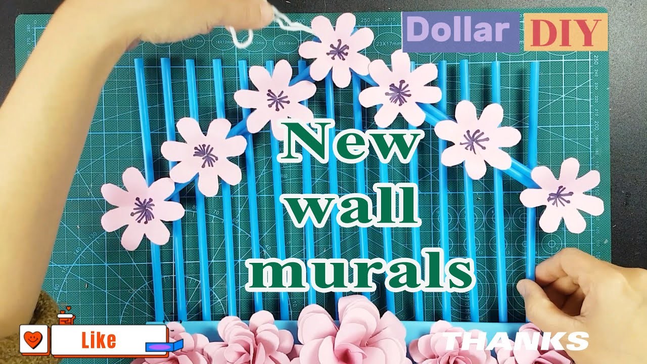 Dollar - DIY | New wall murals. Paper Craft For Home Decoration. Paper Flower Wall Hanging