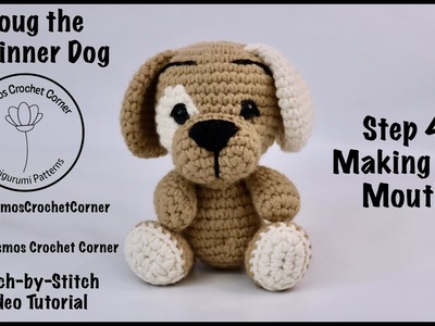Doug the Beginner Crochet Dog - Making the mouth by Cosmos Crochet Corner