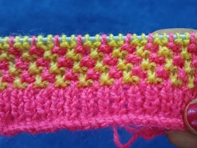 Dubble colour pattern #beautifulpattern #sweaterdesign#knitting#youtube#kids#gents#cardigan