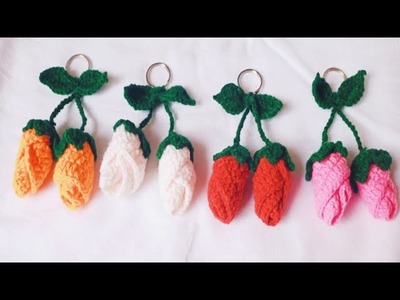 Easy Crochet Rose Keychain#Crochetrosekeychain#By#VIDULACREATION#englishsubtitle