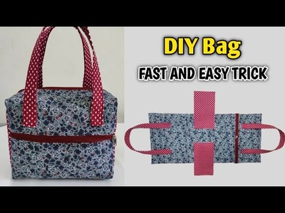 FAST AND EASY TRICK ! Ladies handbag cutting and stitching | DIY bag | Zipper handbag | Ladies purse