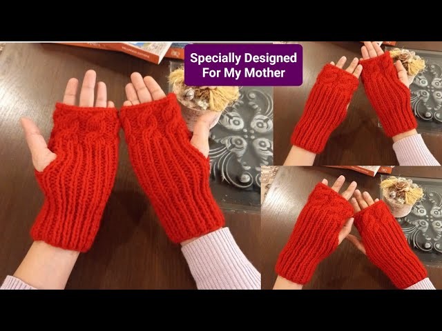 FINGERLESS GLOVES Knitting (Step-by-Step) Making Gloves For My Mother With Written Instructions