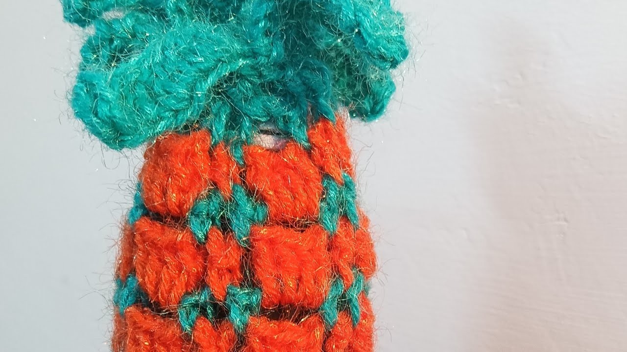 How to knit PINEAPPLE ????#Tutorial#class-20#make with waste bottle #very easy to make