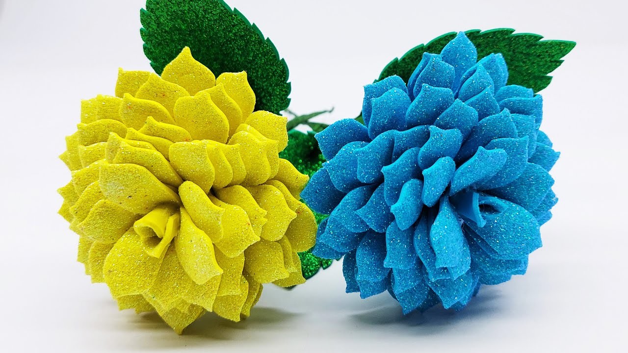 How to Make Foamiran Flowers - DIY - Foam Sheet Craft Ideas - Flores de Fomi