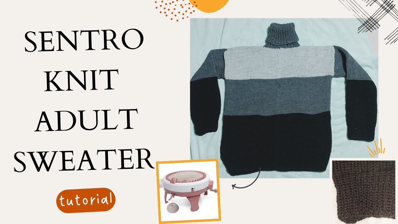 How to sentro knit adult turtleneck sweater. .learn ribbing easy!!!