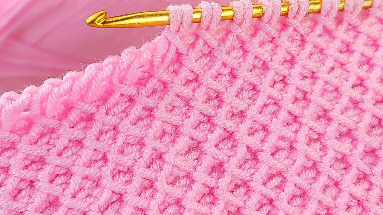 Super Easy Tunisian Crochet Baby Blanket For Beginners online Tutorial Knitting