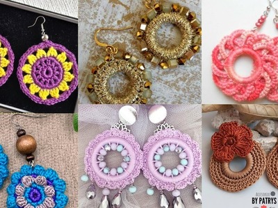 TitleRound Boho Chic Crochet Earrings Tutorial# knitting patterns