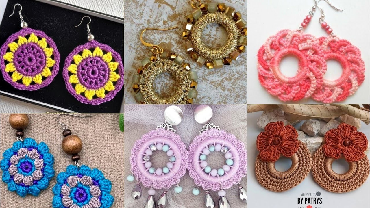 TitleRound Boho Chic Crochet Earrings Tutorial# knitting patterns