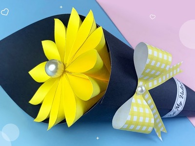 Tự Làm BÓ HOA Bằng Giấy Màu Siêu Đơn Giản. DIY Flower Bouquet Paper. Sam Art & Craft