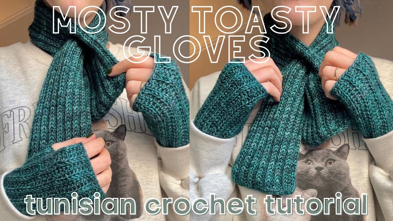 Tunisian Crochet Fingerless Gloves Tutorial