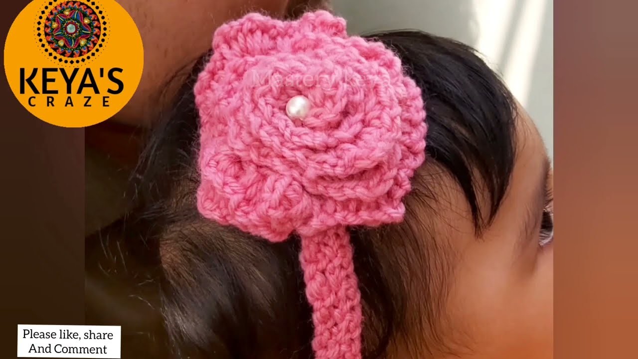 Tutorial-1028. Baby girl hair band making with knitting