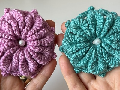 Wow!… Super ⚡️3D Flower Pattern Crochet For Beginners ????. Crochet Knitting Flower Ideas